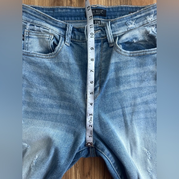 Judy Blue Women Straight Fit Distressed Jeans High Rise Blue Size 28 - Picture 8 of 12